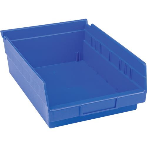 Plastic Shelf Bins, 8-3/8" W x 4" H x 11-5/8" D, Blue, 15 lbs. Capacity Seaboard Timber Mart