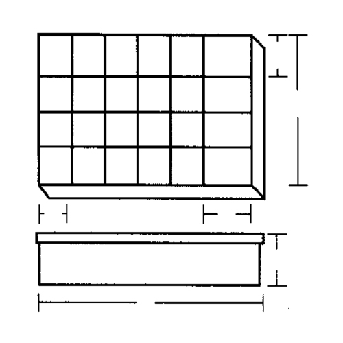 Compartment Case, Plastic, 24 Slots, 18-1/2" W x 13" D x 3" H, Grey Seaboard Timber Mart