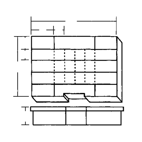 Compartment Case, Plastic, 24 Slots, 15-1/2" W x 11-3/4" D x 2-1/2" H, Grey Seaboard Timber Mart