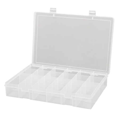 Compact Polypropylene Compartment Cases, 13-1/8" W x 9" D x 2-5/16" H, 18 Compartments Seaboard Timber Mart