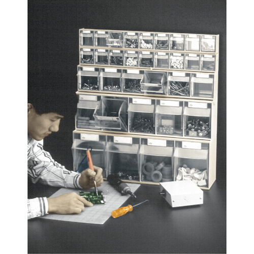 Tip-Out Bins Modular Storage System, 23-5/8" W x 2-1/2" D x 3-1/8" H, 9 Drawers Seaboard Timber Mart