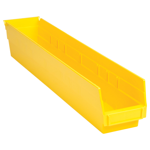 Bacs de rangement pour tablettes, 4-1/8" la x 4" H x 23-5/8" p, Jaune, Capacit&eacute; 50 lb Seaboard Timber Mart