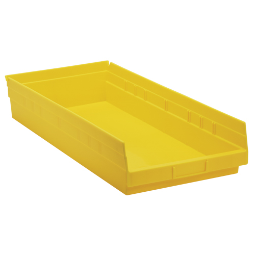 Bacs de rangement pour tablettes, 11-1/8" la x 4" H x 23-5/8" p, Jaune, Capacit&eacute; 50 lb Seaboard Timber Mart