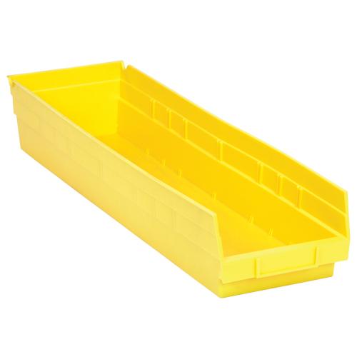 Shelf Bins, 6-5/8" W x 4" H x 23-5/8" D, Yellow, 50 lbs. Capacity Seaboard Timber Mart