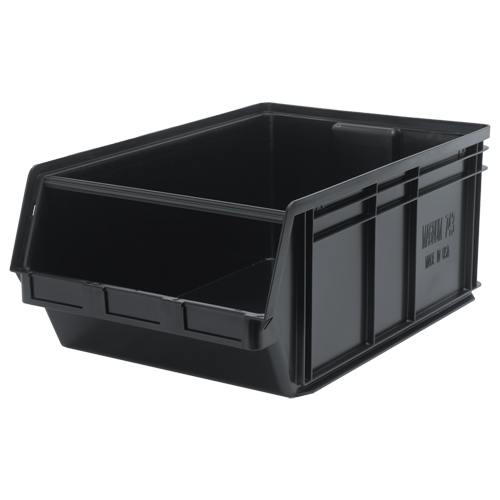 Recycled MAGNUM Bin, 11-7/8" H x 18-3/8" W x 29" D, 150 lbs. Capacity, Black Seaboard Timber Mart