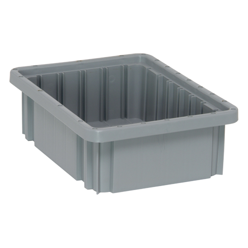 Divider Box&reg; Containers, Plastic, 10.9" W x 8.3" D x 3.5" H, Grey Seaboard Timber Mart