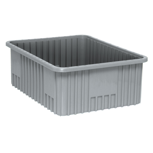 Divider Box&reg; Containers, Plastic, 22.5" W x 17.5" D x 8" H, Grey Seaboard Timber Mart
