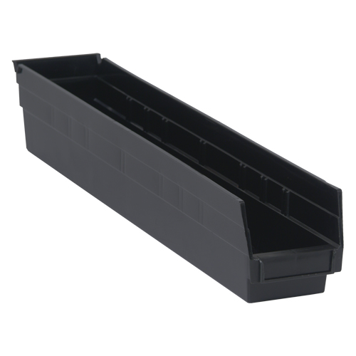 Economy Shelf Bin, 4-1/8" W x 4" H x 23-5/8" D, Black Seaboard Timber Mart