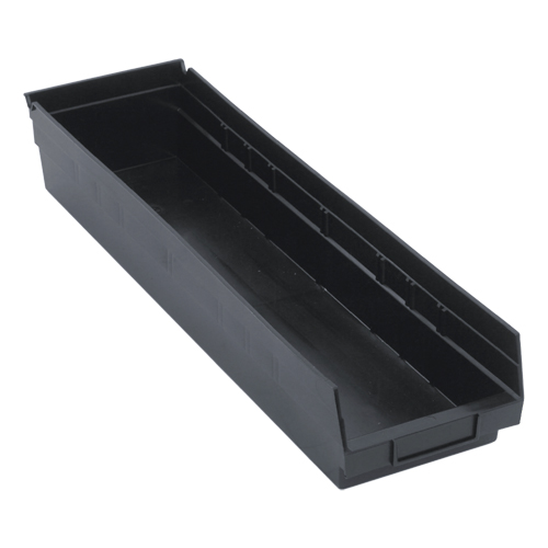 Economy Shelf Bin, 6-5/8" W x 4" H x 23-5/8" D, Black Seaboard Timber Mart