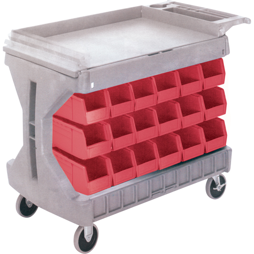 Pro Cart With Blue Bins, Double-sided, 36 bins, 45-5/18" W x 24" D x 34-3/4" H Seaboard Timber Mart