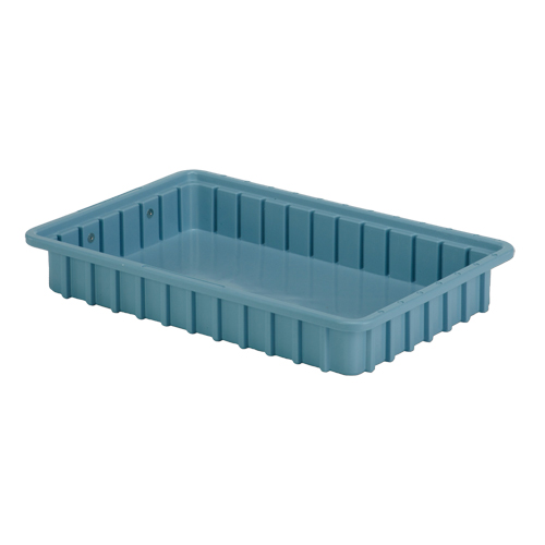 Divider Box&reg; Containers, Polyethylene, 16.5" W x 10.9" D x 2.5" H, Light Blue Seaboard Timber Mart