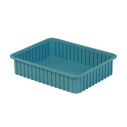 Divider Box&reg; Containers, Polyethylene, 22.4" W x 17.4" D x 5" H, Light Blue Seaboard Timber Mart