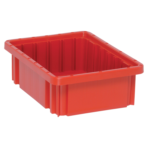 Divider Box&reg; Containers, Plastic, 10.9" W x 8.3" D x 3.5" H, Red Seaboard Timber Mart
