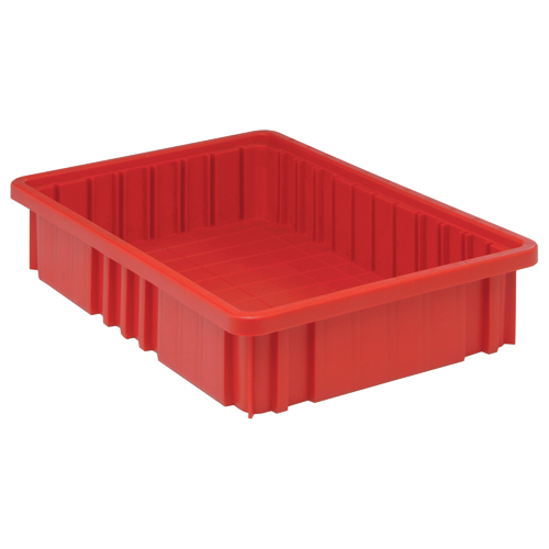 Divider Box&reg; Containers, Plastic, 16.5" W x 10.9" D x 3.5" H, Red Seaboard Timber Mart