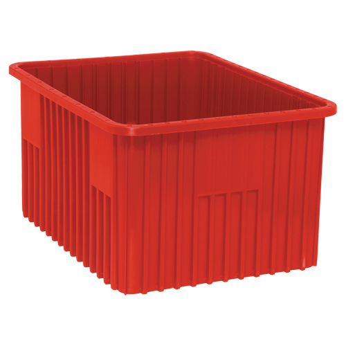 Contenants Divider Box, Plastique, 22,5" la x 17,5" p x 12" h, Rouge Seaboard Timber Mart