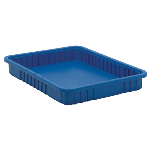 Divider Box&reg; Containers, Plastic, 22.5" W x 17.5" D x 3" H, Blue Seaboard Timber Mart