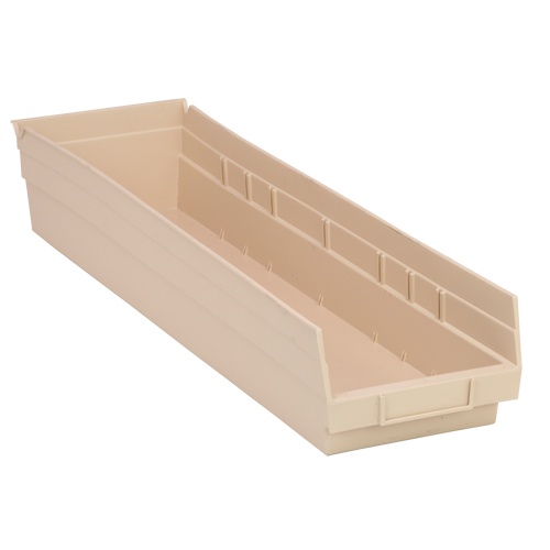 Bac pour &eacute;tag&egrave;re &eacute;conomique, 6-5/8" la, 4" h x 23-5/8" p, Ivoire Seaboard Timber Mart