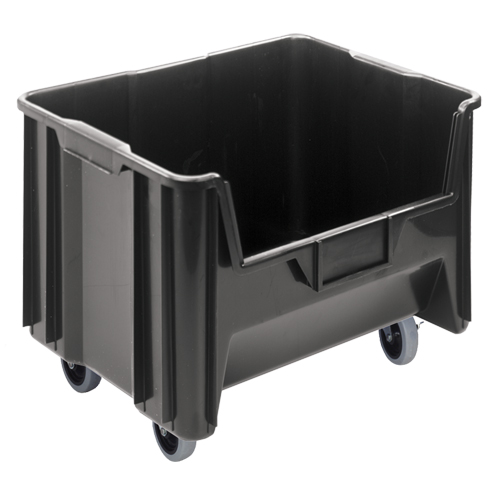 Mobile Giant Stack Container, 12-7/16" H x 19-7/8" W x 15-1/4" D, 250 lbs. Capacity, Black Seaboard Timber Mart
