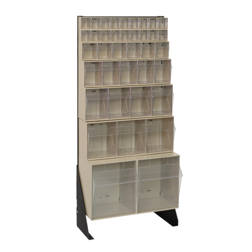 Tip-Out Bins Stand, 23-5/8" W x 8" D x 52" H, 38 Drawers Seaboard Timber Mart