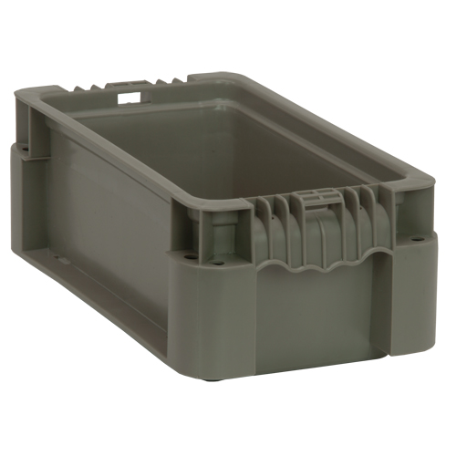 Collapsible Stacking Container, 7" W x 12" D x 5" H, Grey Seaboard Timber Mart