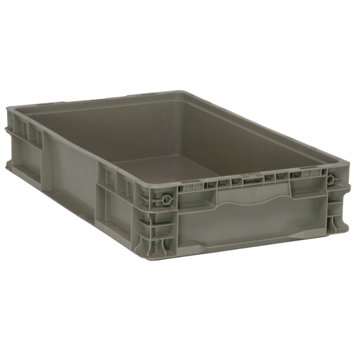 Collapsible Stacking Container, 15" W x 24" D x 5" H, Grey Seaboard Timber Mart