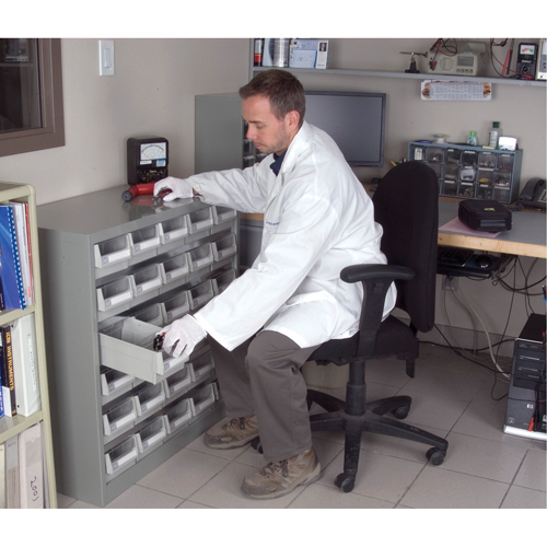 KPC-HD Heavy-Duty Parts Cabinet, Galvanized Steel, 30 Drawers, 34-3/5" x 15-7/10" x 34-3/5", Grey Seaboard Timber Mart