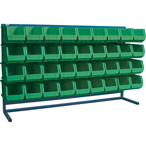Rayonnage &agrave; persienne avec bacs, 36 bacs, 72" la x 15" p x 40" h Seaboard Timber Mart