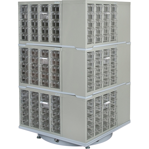 Heavy-Duty Industrial Carousel Drawer Cabinet, Steel, 240 Drawers, 27" W x 27" D x 48" H, Grey Seaboard Timber Mart