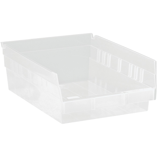 Bacs de rangement pour tablettes, 8-3/8" la x 4" H x 11-5/8" p, Transparent, Capacit&eacute; 30 lb Seaboard Timber Mart