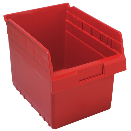 Store-Max Shelf Bins, 8-3/8" W x 8" H x 11-5/8" D, Red, 44 lbs. Capacity Seaboard Timber Mart