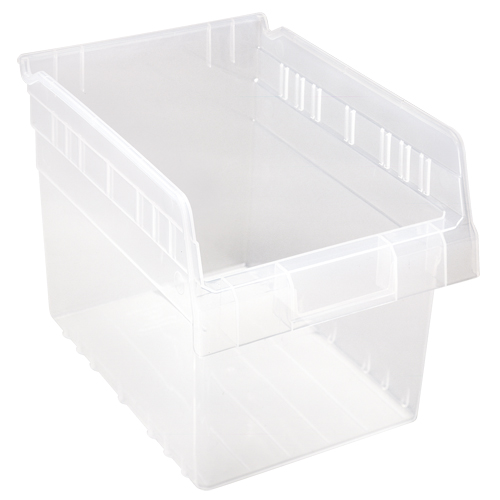 Store-Max Shelf Bins, 8-3/8" W x 8" H x 11-5/8" D, Clear, 44 lbs. Capacity Seaboard Timber Mart