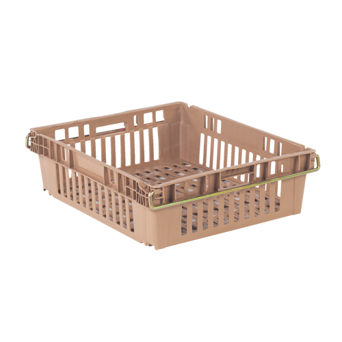 Contenant en plastique empilable Stack-N-Nest pour l'agriculture, 20,3" x 24" x 6,8", Beige Seaboard Timber Mart