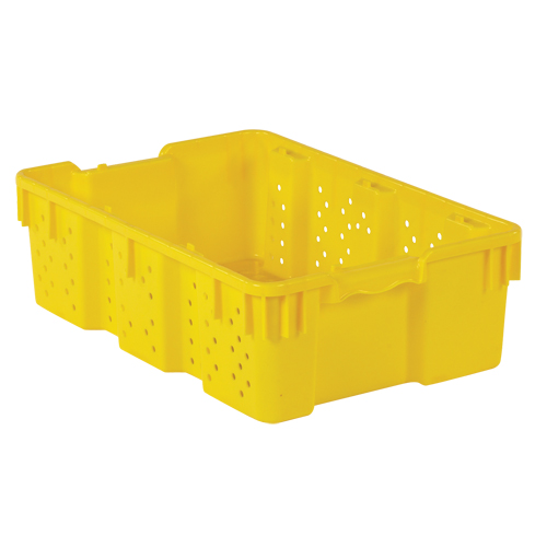Contenant en plastique empilable Stack-N-Nest pour l'agriculture, 16" x 23,9" x 7,3", Jaune Seaboard Timber Mart