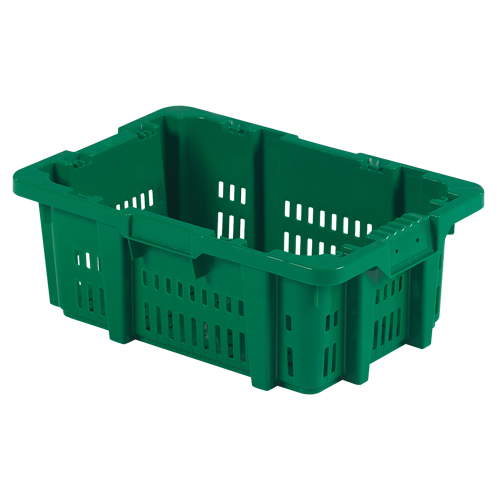 Food Handling Plastic Stack-N-Nest Container, 16" x 23.9" x 8.8", Green Seaboard Timber Mart