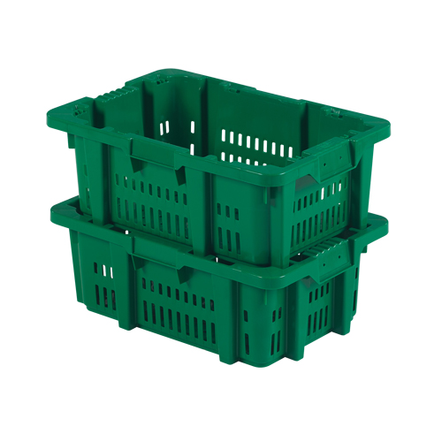 Food Handling Plastic Stack-N-Nest Container, 16" x 23.9" x 8.8", Green Seaboard Timber Mart