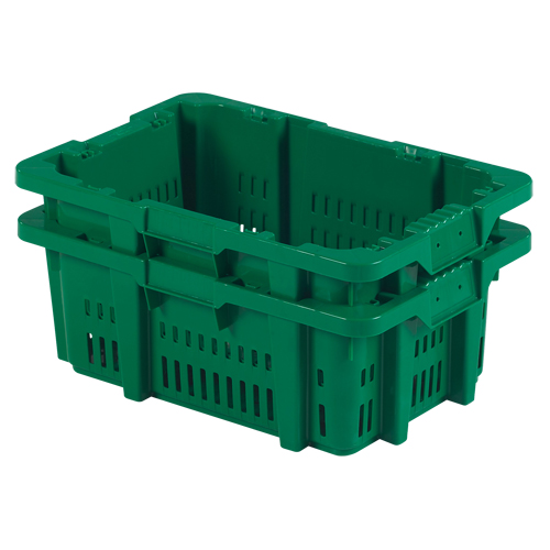 Food Handling Plastic Stack-N-Nest Container, 16" x 23.9" x 8.8", Green Seaboard Timber Mart