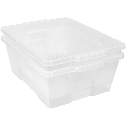 Plastic Latch Container, 15.875" W x 21" D x 7.75" H, Black Seaboard Timber Mart