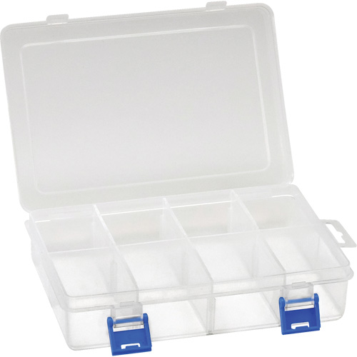 Plastic Compartment Box, 5.5" W x 7.75" D x 1.75" H, 8 Compartments Seaboard Timber Mart