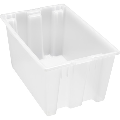 Heavy-Duty Stack & Nest Tote, 15" x 19.5" x 29.5", Clear Seaboard Timber Mart