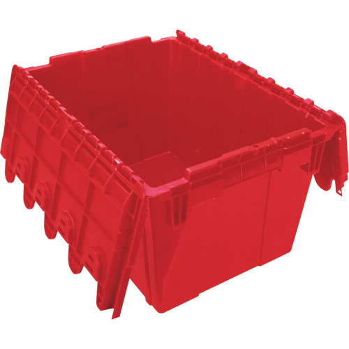 Contenant de distribution en plastique avec dessus basculant, 21,65" x 15,5" x 12,5", Rouge Seaboard Timber Mart