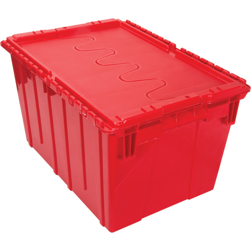 Contenant de distribution en plastique avec dessus basculant, 21,65" x 15,5" x 12,5", Rouge Seaboard Timber Mart
