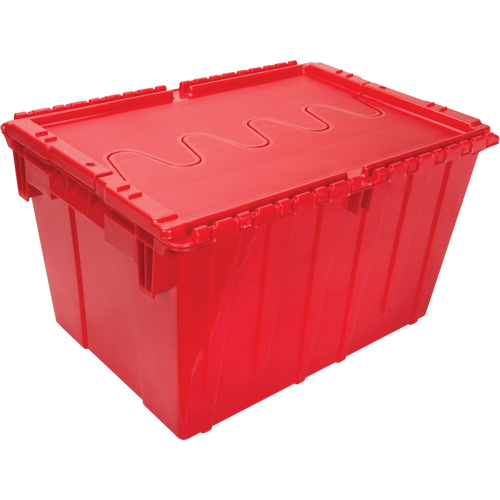 Contenant de distribution en plastique avec dessus basculant, 21,65" x 15,5" x 12,5", Rouge Seaboard Timber Mart
