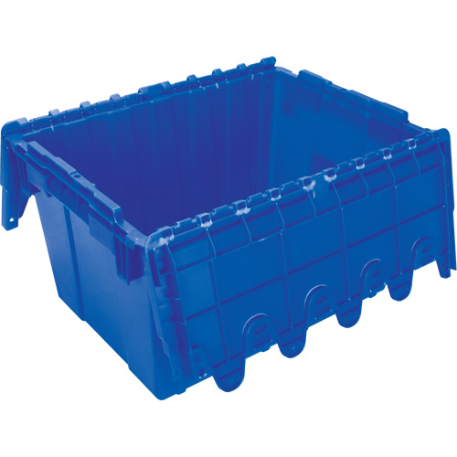 Flip Top Plastic Distribution Container, 21.65" x 15.5" x 12.5", Blue Seaboard Timber Mart