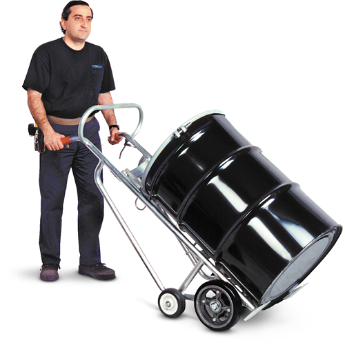 Drum Truck with Hand Brake, Aluminum Construction, 25 - 55 US Gal. (20 - 45 Imperial Gal.) Seaboard Timber Mart