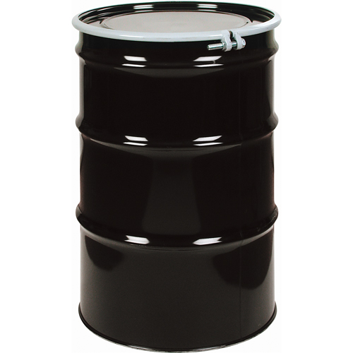 Steel Drums, 55 US gal (45 imp. gal.), Lined, Black, Open Top, 1A2/Y275/S, 18 - 20 Gauge Seaboard Timber Mart