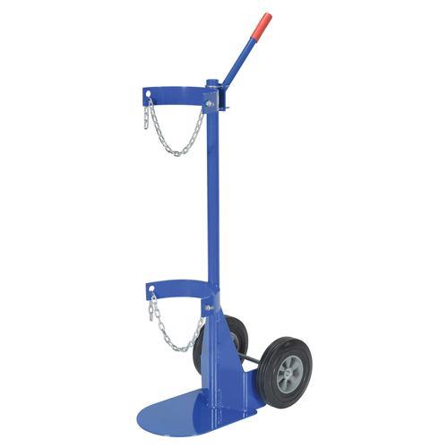 Gas Cylinder Cart, Rubber Wheels, 12" W x 15-1/2" L Base, 500 lbs. Seaboard Timber Mart