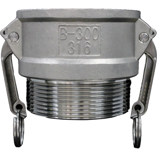 Accouplement &agrave; came et rainure, Acier inoxydable, Type B, 2-1/2", NPT m&acirc;le, 150 psi Seaboard Timber Mart