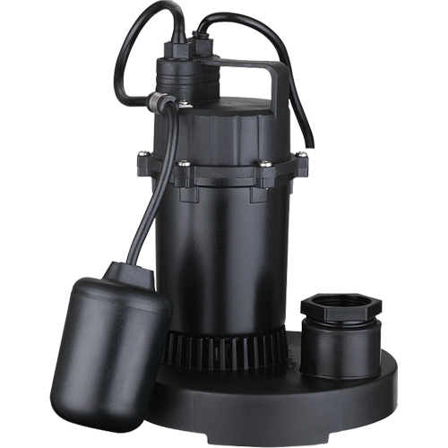 Thermoplastic Submersible Sump Pump, 2560 GPH, 115 V, 4.6 A, 1/3 HP Seaboard Timber Mart