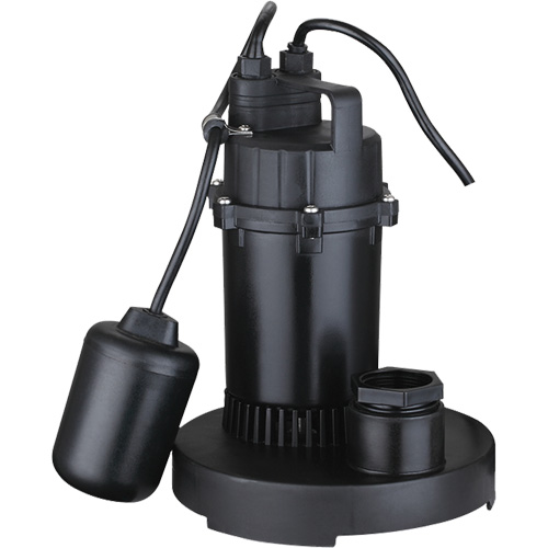 Thermoplastic Submersible Sump Pump, 2560 GPH, 115 V, 4.6 A, 1/3 HP Seaboard Timber Mart