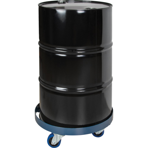Drum Dolly, Steel, 1400 lbs. Capacity, 24" Diameter, Blue Elastic Casters Seaboard Timber Mart